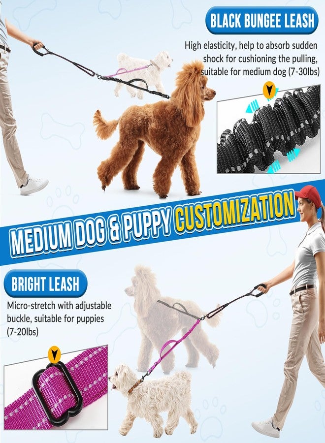 AUTOWT Double Leash for Two Dogs, No Tangle 360° Swivel Dual Dog Leashes with 4 Handles, Super Lightweight for Puppy, Reflective Adjustable Strap and Shock Absorbing Bungee - Image 4